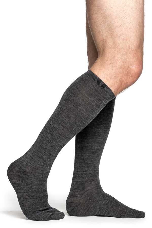 Woolpower Socks Liner Knee-High Grey Vorderansicht