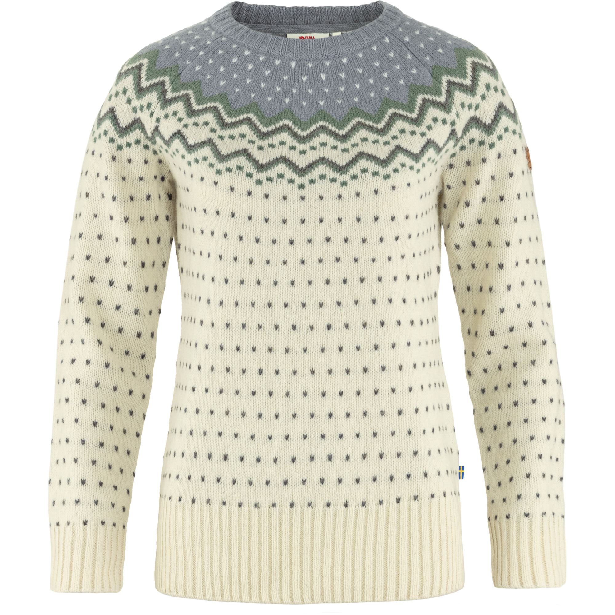 Fjällräven-Övik-Knit-Sweater-w-89941-Chalk-White-Flint-Grey-Vorderansicht